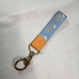 Simply Southern Wrist Keychain Fob Moon Jeep Leather Brass Blue Key Sturdy Strng